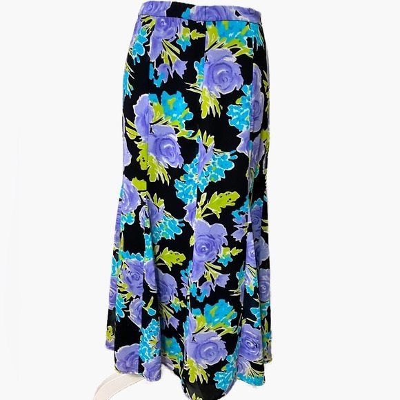 Coldwater Creek Dresses & Skirts - Coldwater Creek Vintage Purple Floral Midi Flowy Skirt